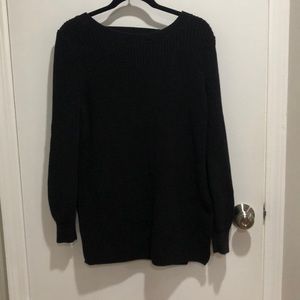 Ann Taylor Loft Black Sweater with Side Slit
